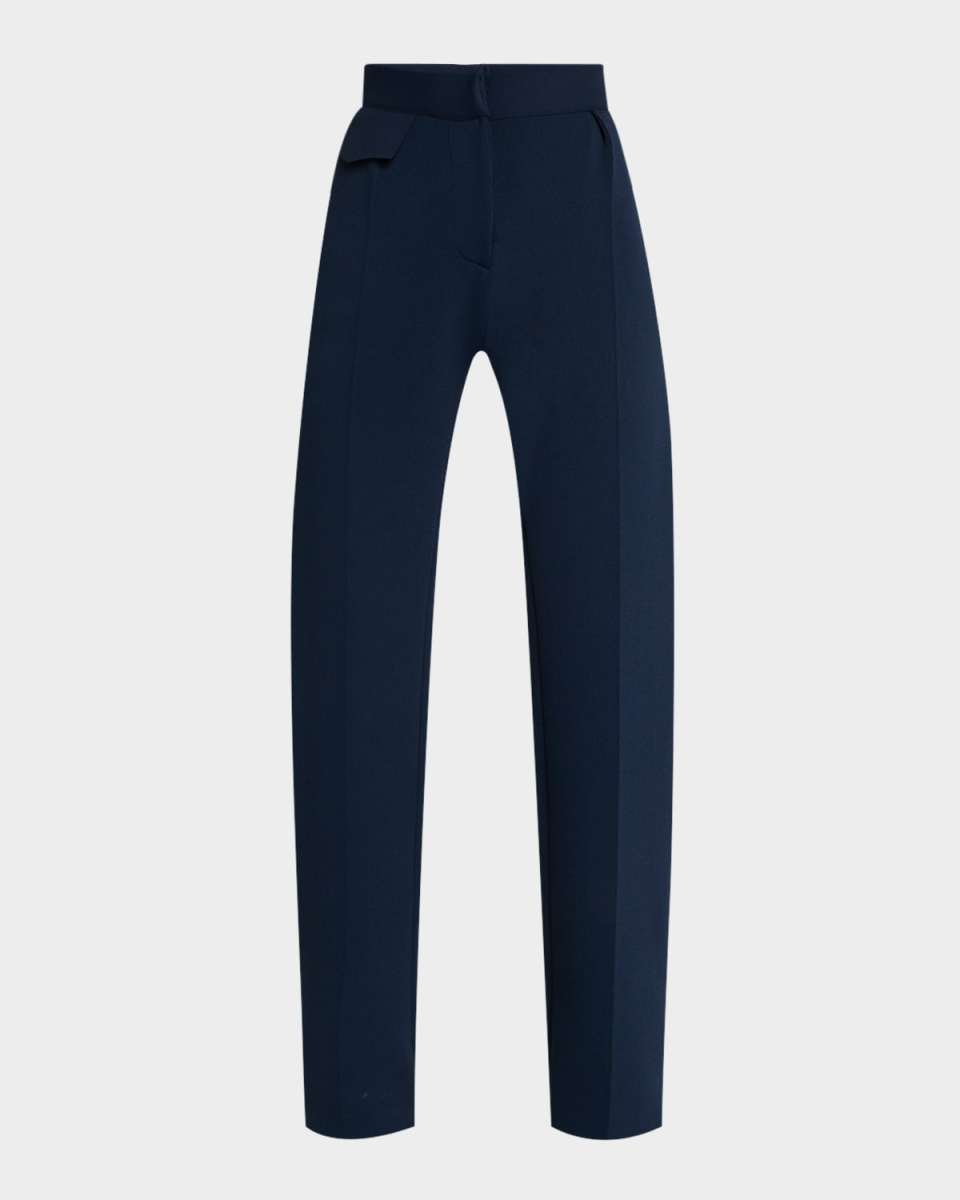 Cecily Tailored Knit Straight-Leg Trousers